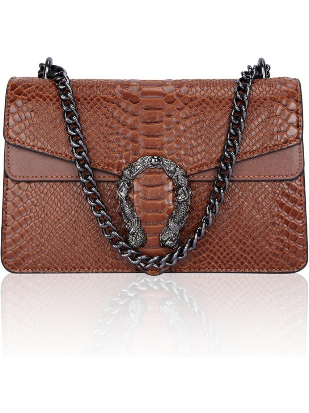 Stylish Snake Print Crossbody & Satchel Purse - Luxury PU Leather Bag for Women